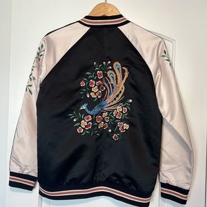 Peacock & Flowers varsity jacket